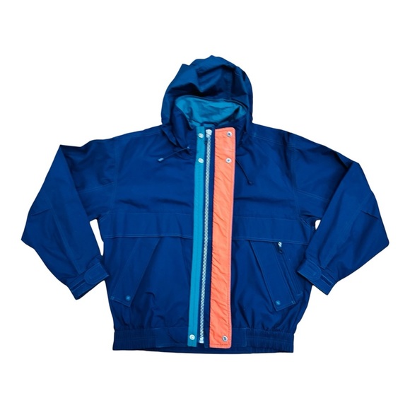 London Fog Blue and Orange Hooded Windbreaker - Picture 1 of 9